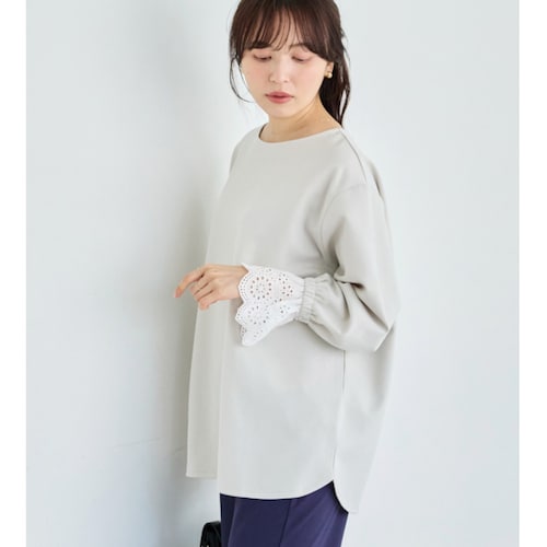 袖レースプルオーバー 【大きいサイズ】