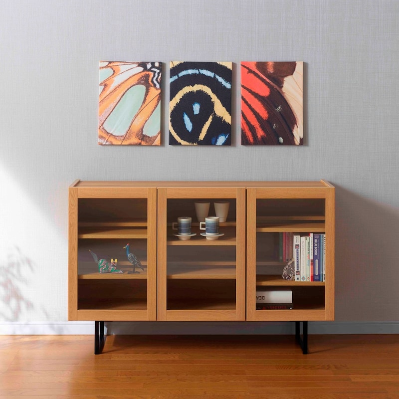 ナチュラル／ガラス扉幅120cm