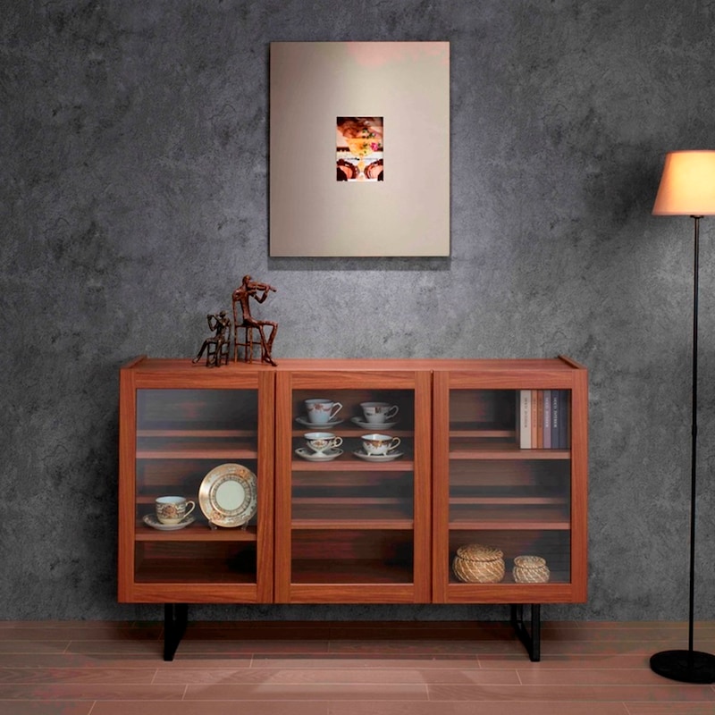 ダークブラウン／ガラス扉幅120cm