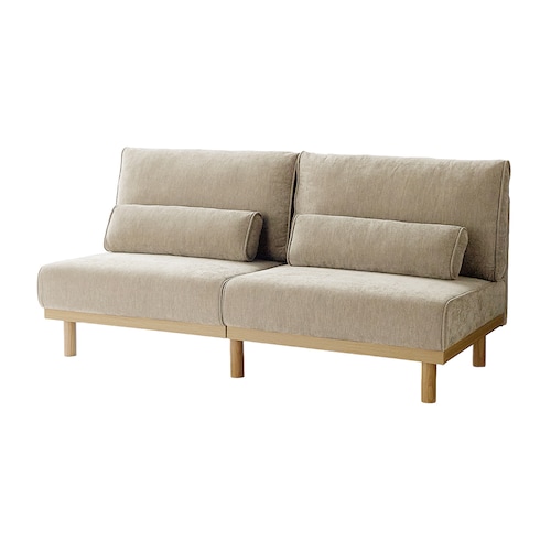 クッション付き3人掛けソファー ＜ごろ寝もできる＞