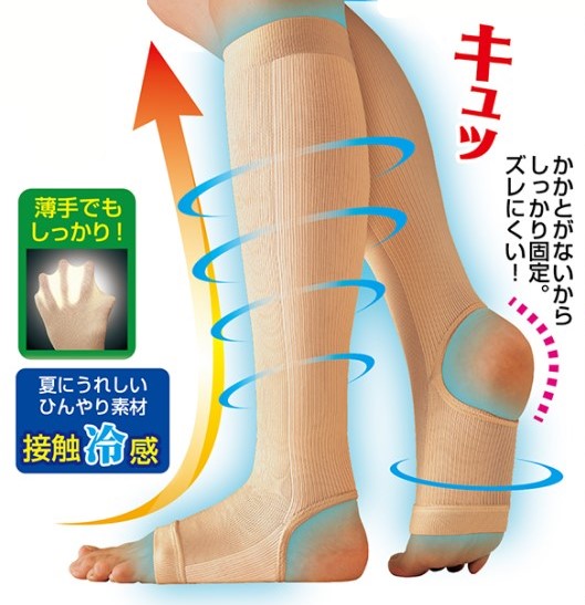 涼感キュッと一般医療用サポーター 2枚組 【足首~ふくらはぎの血行促進、むくみを軽減】