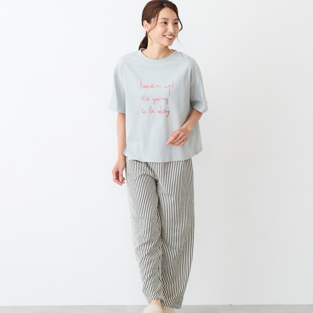 【ベルメゾン】Tシャツ/布帛PTセットルームウェア