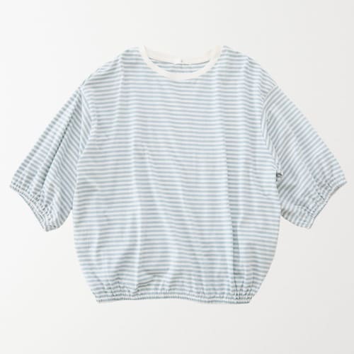 ボーダーギャザーTシャツ 【大きいサイズ】