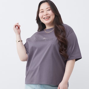 【ベルメゾン】箔プリントロゴTシャツ 【大きいサイズ】