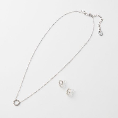 リングネックレス＆イヤリング・ピアスセット【簡単マグネット式】