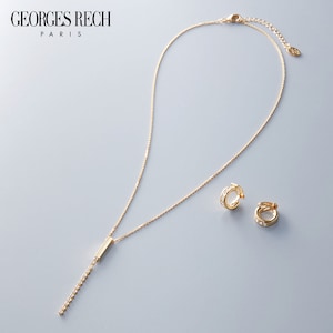 【ジョルジュレッシュ/GEORGES RECH】カットガラスネックレス & イヤリングセット[日本製]