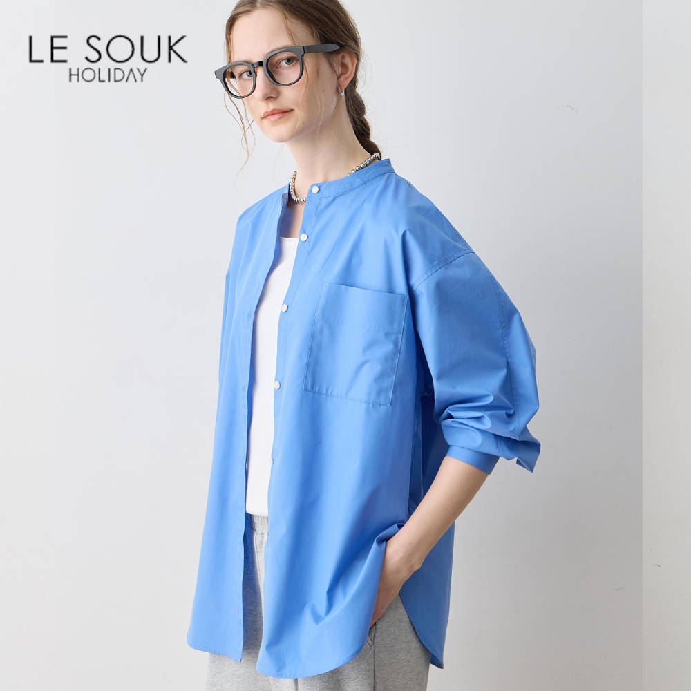 【ルスークホリデー/LE SOUK HOLIDAY】ノーカラーシャツ