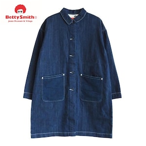 【ベティスミス/Betty Smith】刺し子デニムロングジャケット[日本製]