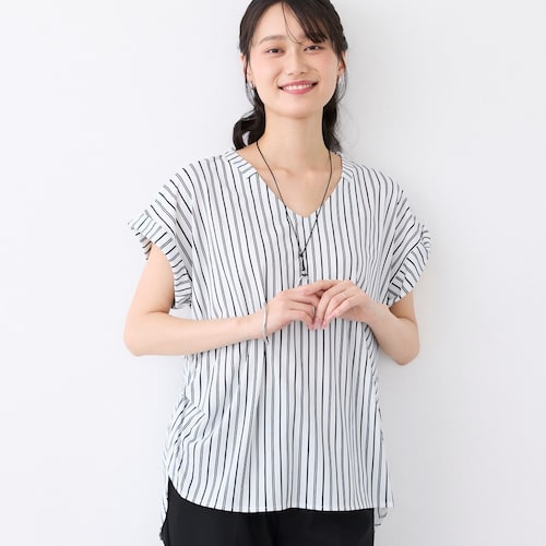 汗ジミしにくい衿付きカットソー【接触冷感】