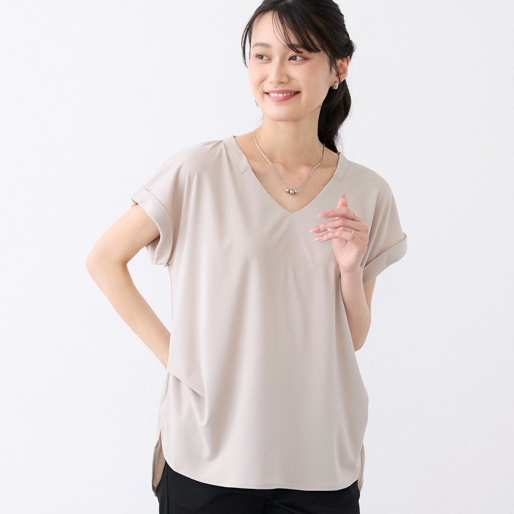 【8月7日再値下げ】 汗ジミしにくい襟付きカットソー【接触冷感】 【8月7日再値下げ】 汗ジミしにくい襟付きカットソー【接触冷感】