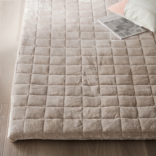 カバーが洗える折りたたみ防音リバーシブル厚敷きラグ