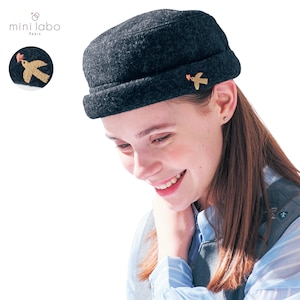 【ミニラボ/mini labo】刺繍がアクセントのふんわりハット 「ミニラボ」