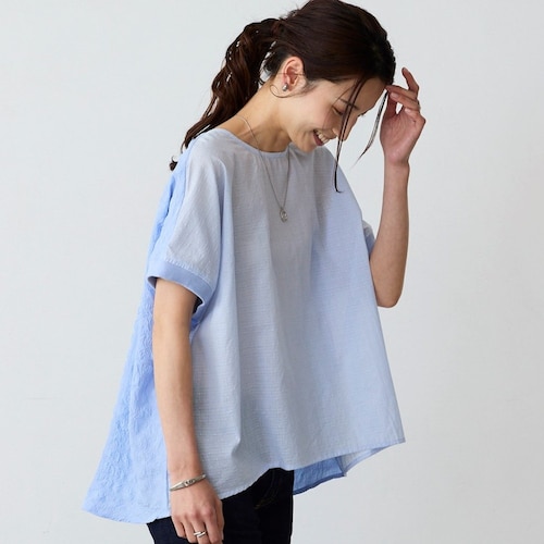 異素材プルオーバー