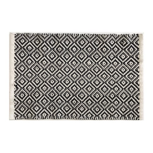 綿混素材を使った幾何柄のミニラグ