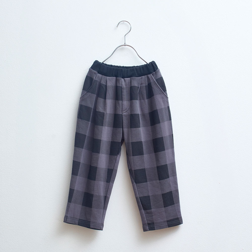 チャコール×ブラックチェック