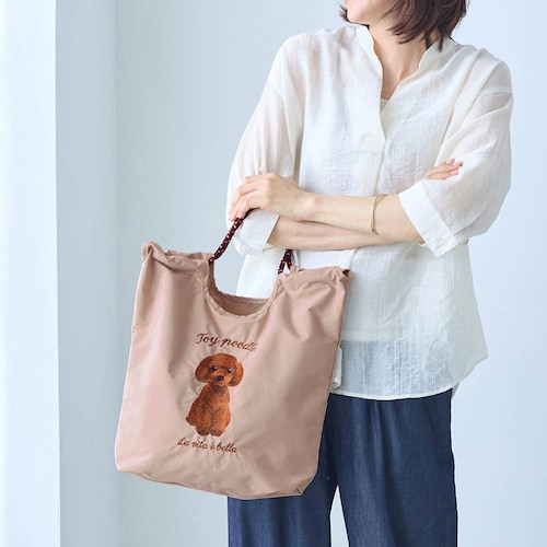 アニマル刺繍コードトート