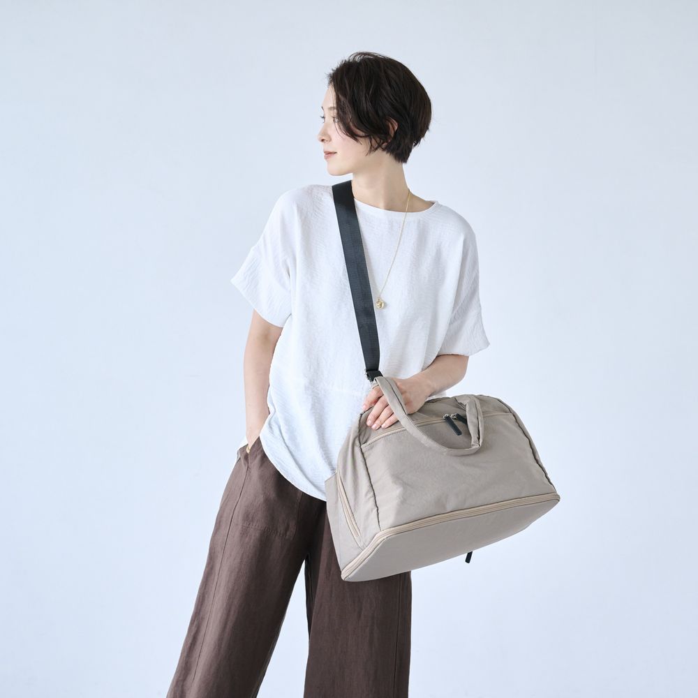 旅先での整理整頓もラク!荷造り上手な「タテ拡張」ボストンバッグ 【ガバっと開く】【肩掛けトート/ショルダー/リュック/メッセンジャー】【12ポケット】 旅先での整理整頓もラク!荷造り上手な「タテ拡張」ボストンバッグ 【ガバっと開く】【肩掛けトート/ショルダー/リュック/メッセンジャー】【12ポケット】