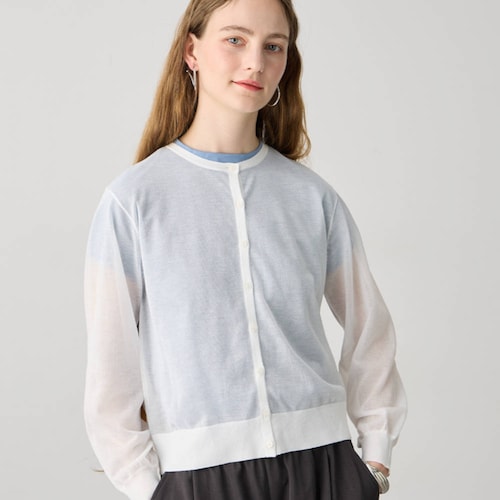 バックギャザーシアーカーディガン