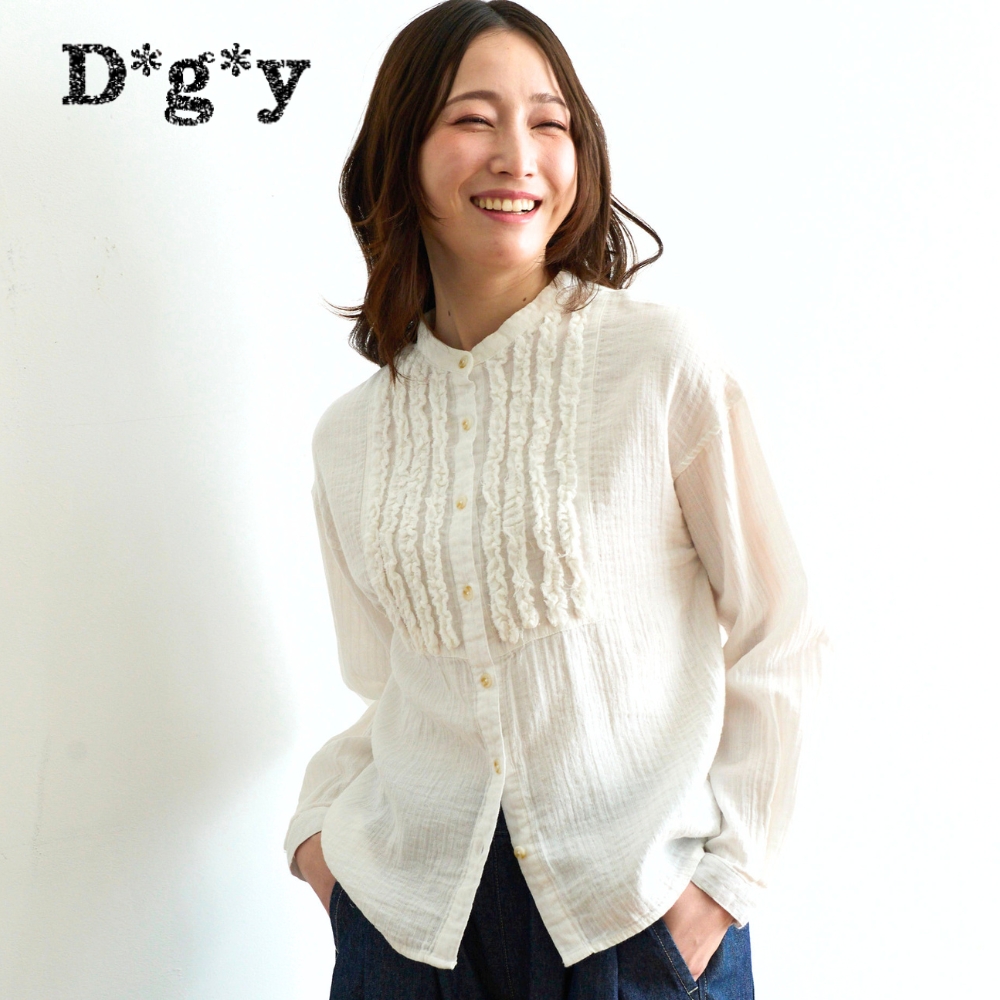 【ディージーワイ/D*g*y】Wガーゼストライプフリルブラウス