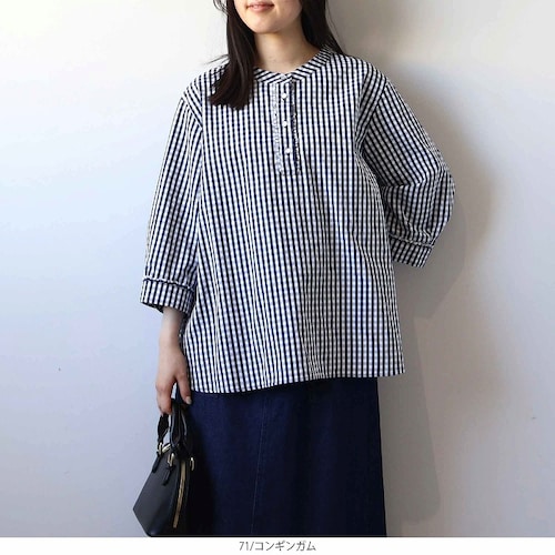 バンドカラーブラウス 【大きいサイズ】