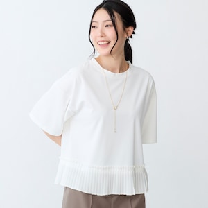 【ベルメゾン】裾プリーツ切替えブラウス