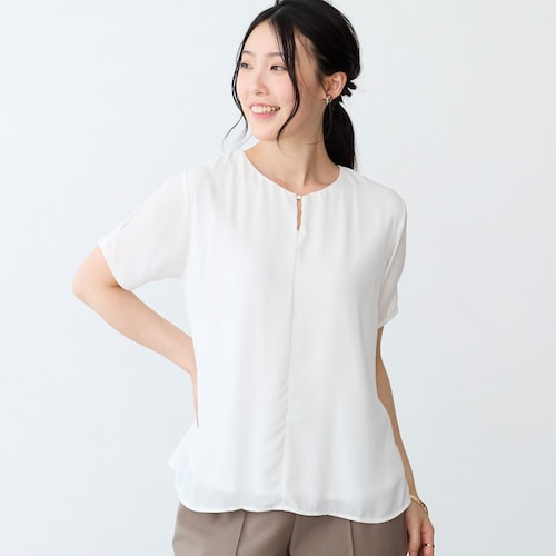 メタルボタンホックブラウス