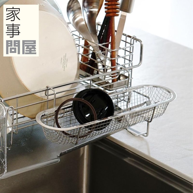 水切りバスケットのフチに掛けて使える箸水切りザル