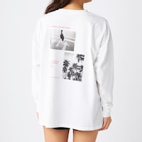 背面／長袖Tシャツ（ホワイト×ブラック）