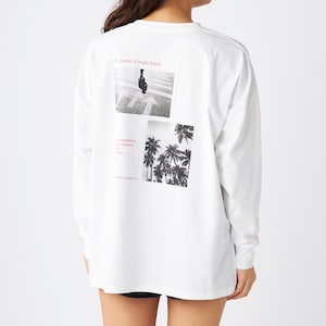 背面／長袖Tシャツ（ホワイト×ブラック）