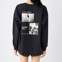 背面／長袖Tシャツ（ブラック×カーキ）
