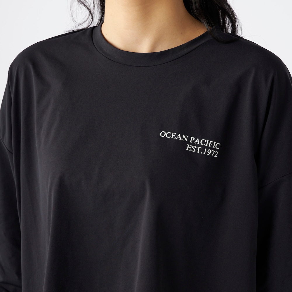 正面／長袖Tシャツ（ブラック×カーキ）