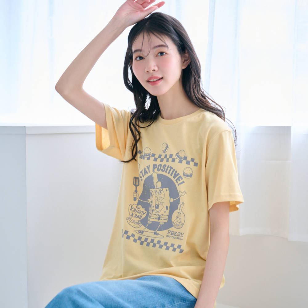 【スポンジ・ボブ/SpongeBob】スポンジボブプリントTシャツ