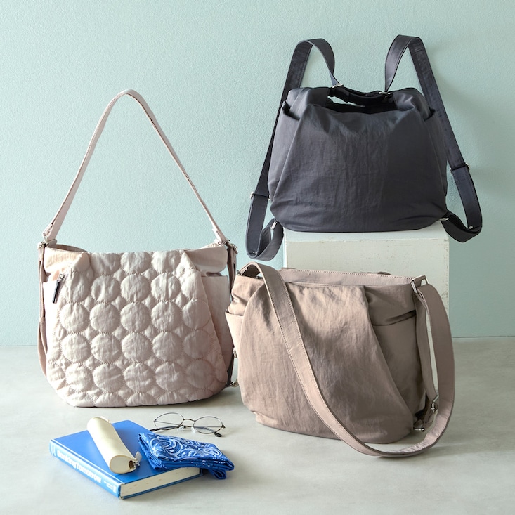 シュッと引っ張るだけ！3WAYショルダーリュック