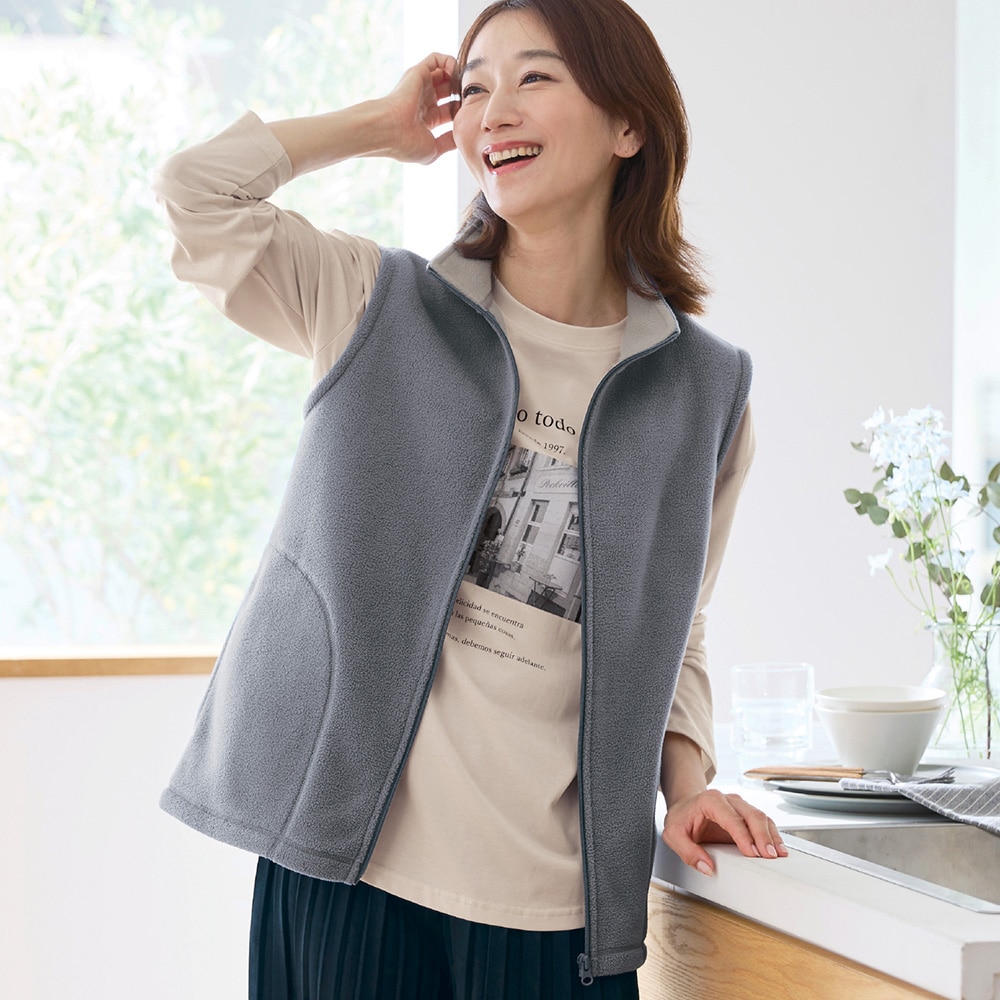 【クローズトラック/CLOTHES TRUCK】マイクロフリースボンディングスタンドベスト