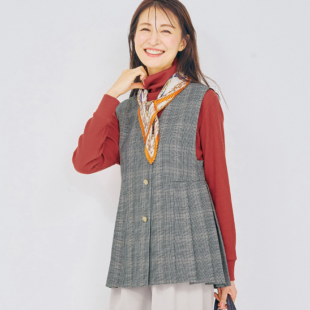 サイドプリーツジレ サイドプリーツジレ