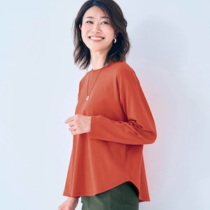 【ベルメゾン】大人のための綿素材シルケット長袖カットソー
