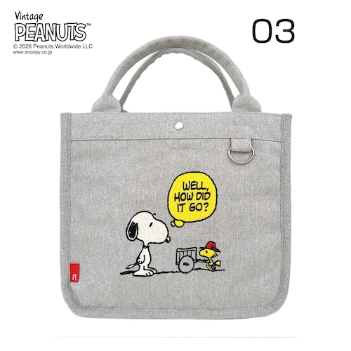 スクエア刺繍トートバッグ／ＩＰ．ＳＱ「スヌーピー」