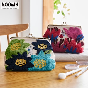 【ムーミン/MOOMIN】サガラ刺繍のガマ口ポーチ「ムーミン」