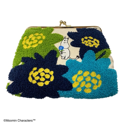 サガラ刺繍のガマ口ポーチ「ムーミン」
