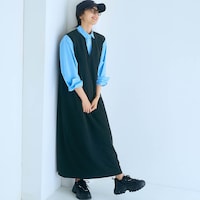モデル身長165cm／M ※写真は撮影用のため身丈+4cmになります。