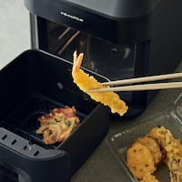 惣菜の揚げ物温め直しにはエアオーブンモード。サクサク感が復活