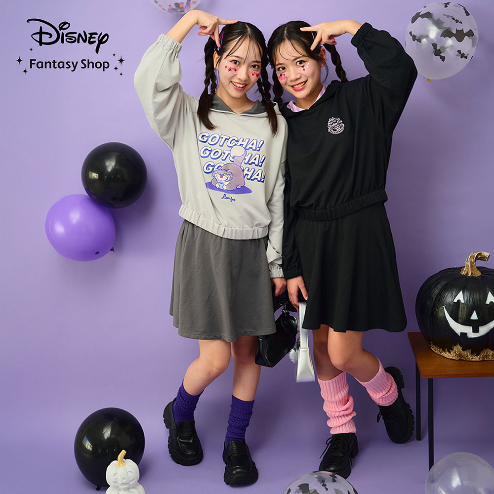 ワイドルーズプルパーカ&フレアスカートセット(ウエスト調節可) 【ジュニア】 ワイドルーズプルパーカ&フレアスカートセット(ウエスト調節可) 【ジュニア】