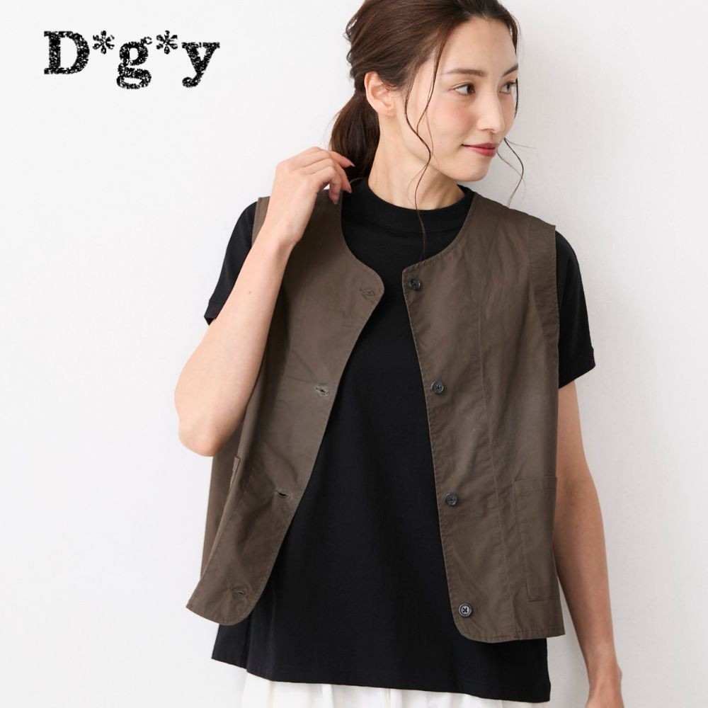 【ディージーワイ/D*g*y】綿素材ノーカラーベスト