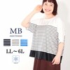 【エムビー/MB】ドルマンスリーブボーダープルオーバー 【大きいサイズ】