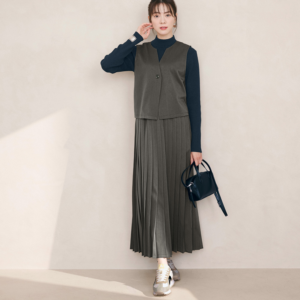 【スタイルノート/StyleNote】ニット & ジレ & スカートの3点セット