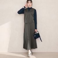 モデル身長170cm／M ※写真は撮影用のため総丈+6cmになります。
