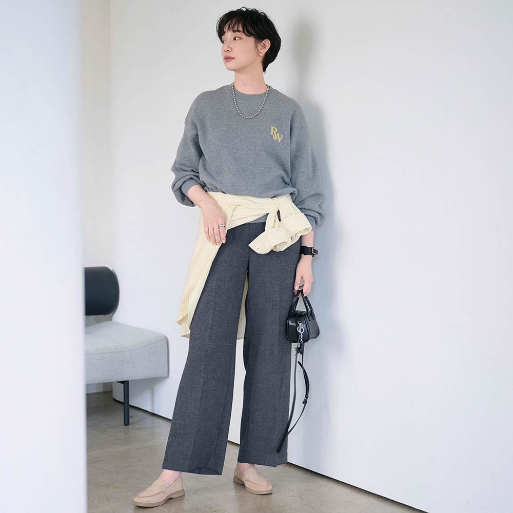 モデル身長173cm／M ※写真は撮影用のため股下+4cmになります。