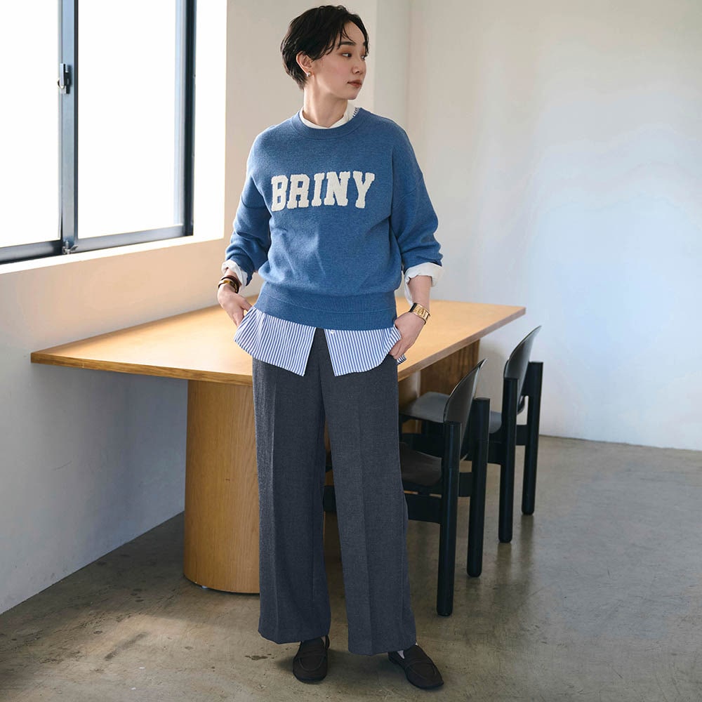 モデル身長173cm／M ※写真は撮影用のため股下+4cmになります。
