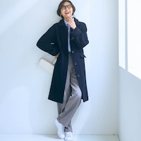 モデル身長165cm／M ※写真は撮影用のため着丈+6cmになります。