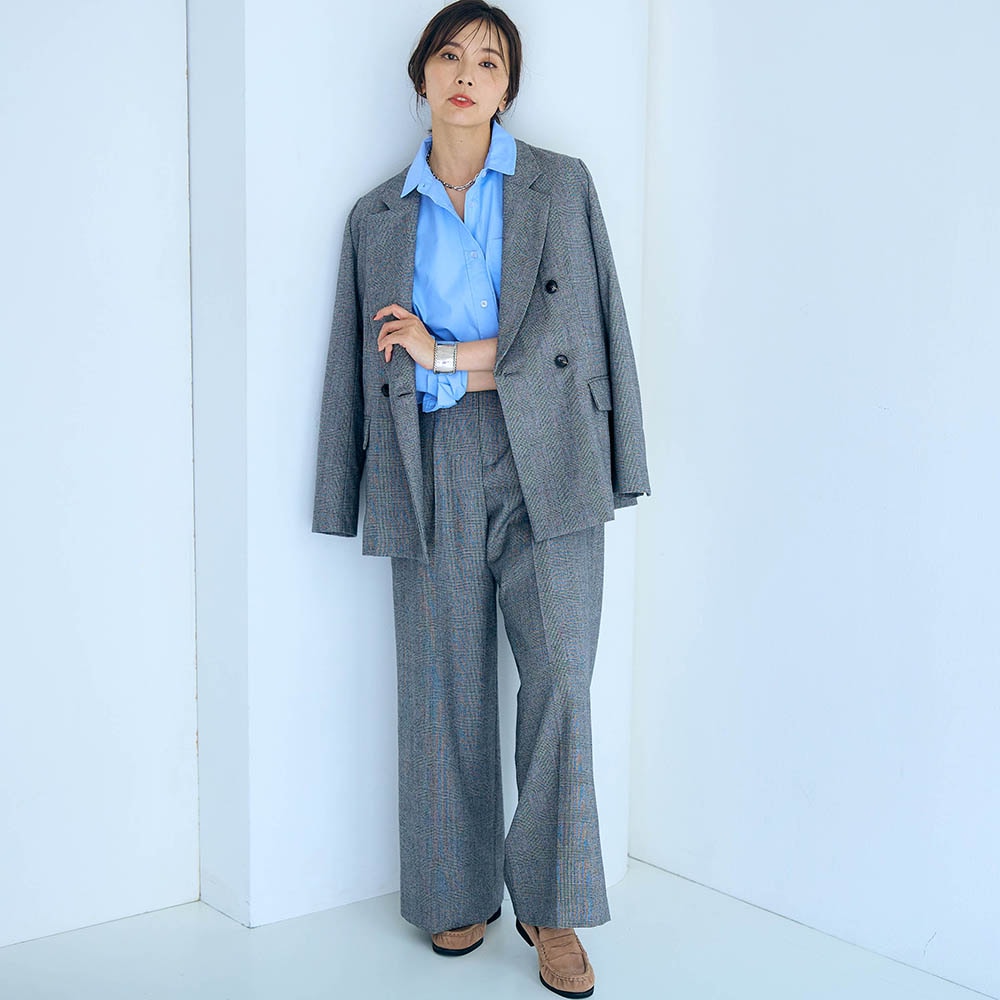 モデル身長165cm／M　※シャツのみ着用